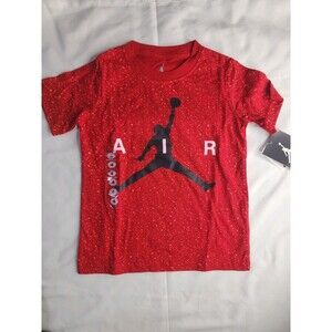 Jordan Air Boys Short Sleeve Logo Tshirt Size 4 Red Multicolor